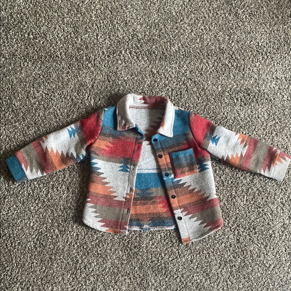 Pendleton Red and Blue Button Down Jacket with Southwestern Pattern